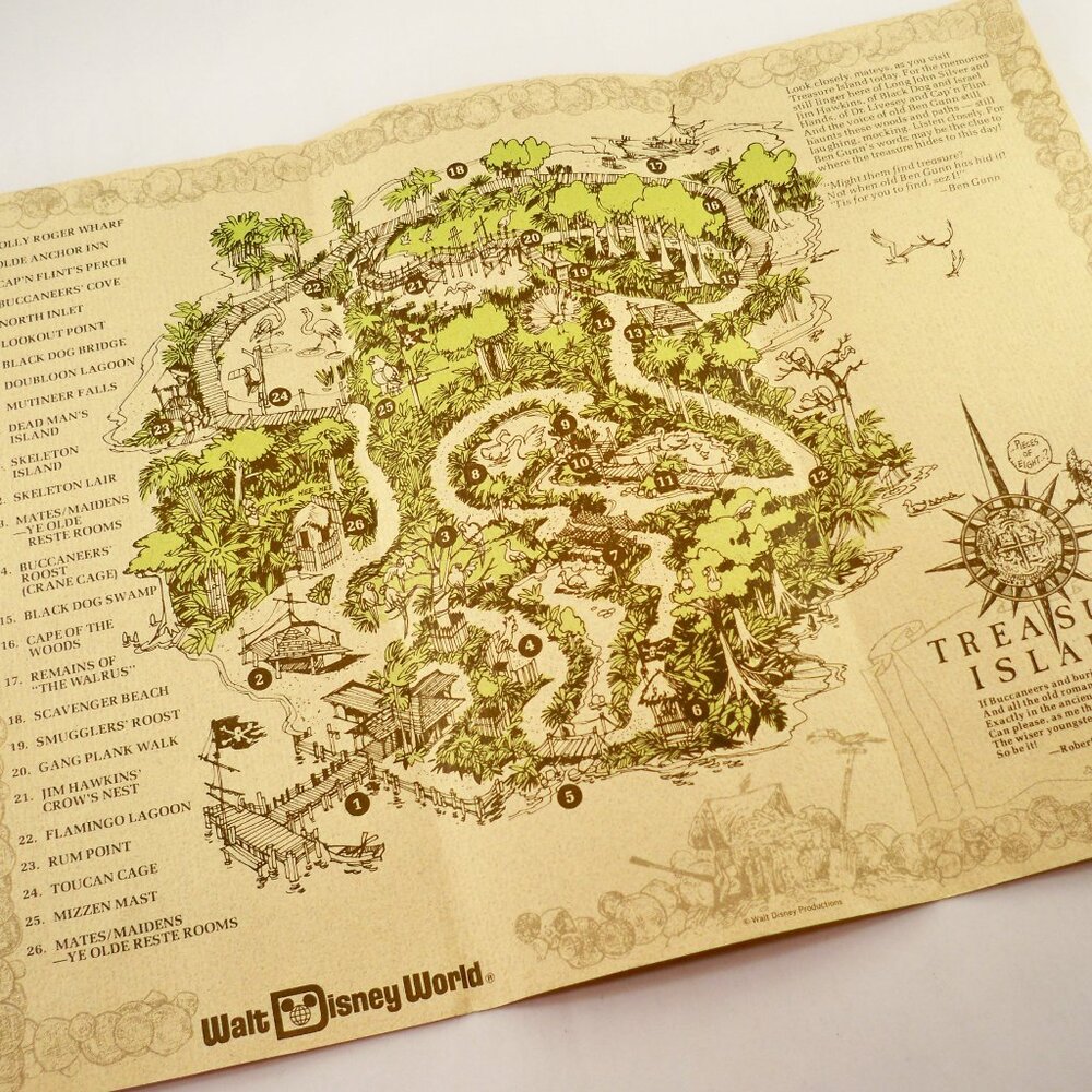 Walt Disney World Treasure Island Guide 1976 Vintage Ephemera